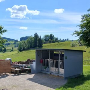 Topcalf Trio XL Kalverhut op locatie Trio kalverhok met dak